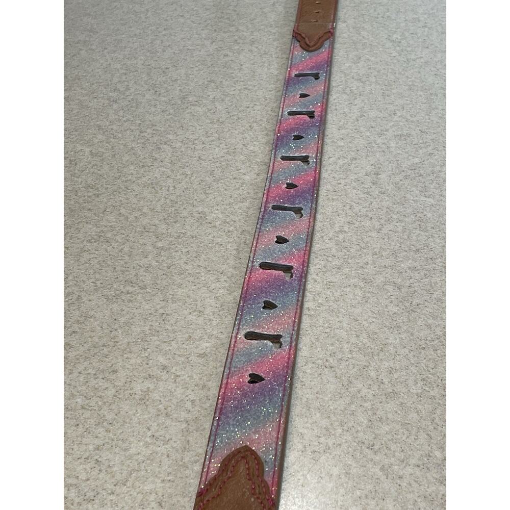 CATCHFLY Women’s Pastel Shimmer Hearts & Boots Belt Size Medium -Western Wear - Picture 7 of 10